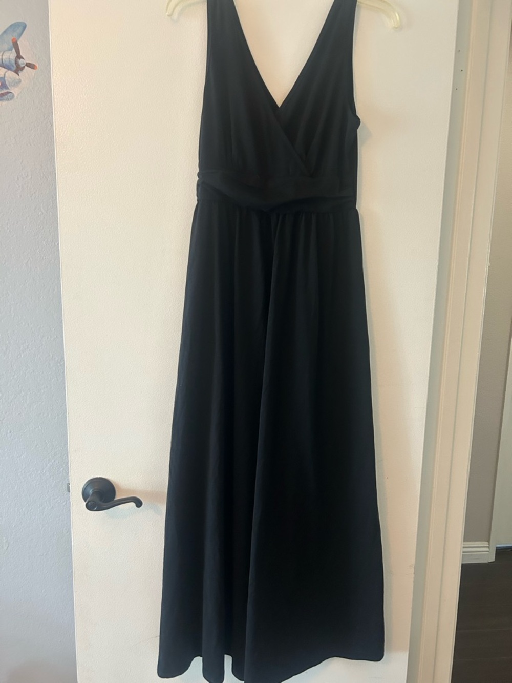 Classic Black V-Neck Maxi Dress